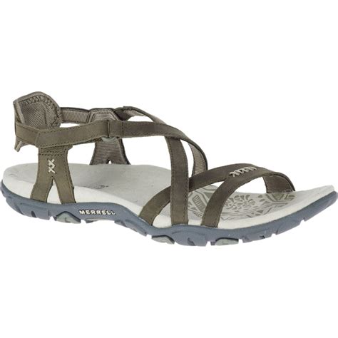This suede hiking boot is built to provide all-day comfort and full-foot protection for days spent on the trail. . Merrell womens leather sandals